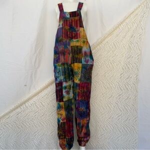 rainbow mushroom overalls